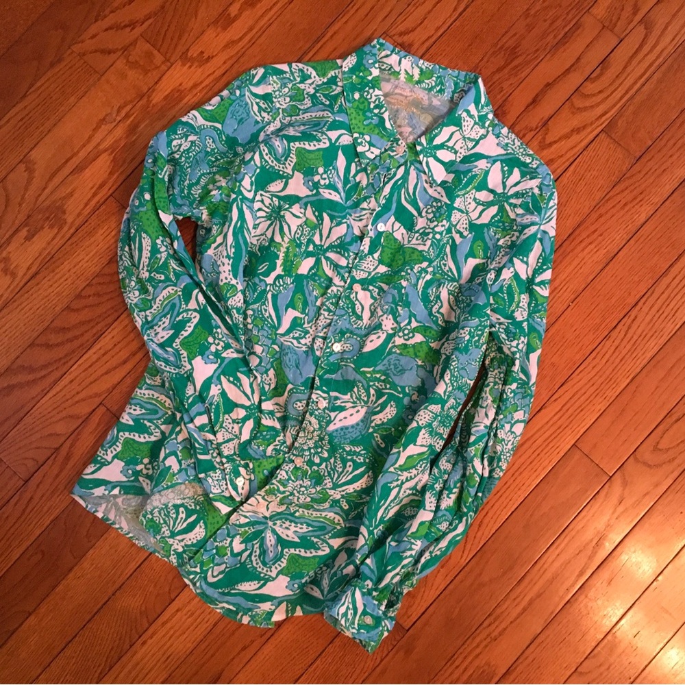 NWOT Lilly Pulitzer linen blouse - Picture 2 of 8